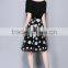 OEM service high quality women chiffon umbrella skirt dot print pattern