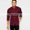 Mens Skinny High-end Shirt In Burgundy Twill Dri Fit Shirt