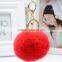Myfur New Arrival Hotsale Colorful Pom Poms 8cm Rabbit Fur Ball Keychain
