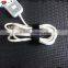 Adjustable black nylon hook and loop strap with buckle