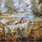 Hot sale handmade running horses tiger,lion painting animal oil painting by numbers pictures