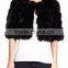 YR959 Unique design Rabbit Fur Jacket for Wedding Cropped Rabbit Fur Garment