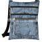 Blue Three Pocket Zipper Cheap Denim Passport Bag
