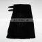 Wholesale Scottish Traditional Simple Plain Black Tartan Clan Kilt 5 Yards And 8 Yards