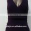 High quality Sexy v neck ladies sleeveless purple bandage dress