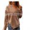 Fashion V-neck side open warmer sweater long sleeves sweater for women KMY1084