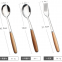 Wholesale  Wooden Handle cutlery set Spoon Fork Knife in flatware Set