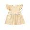 Children Girls Dress Autumn Winter Ribbed Knitted Dresses Solid Color Girls Ruffles Princess Dresses For Girls Casual Daily