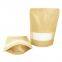 Stand up kraft paper zipper bags kraft paper powder packaging bags flour bag