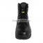 6 Inches black leather steel toe cap military boots with zipper