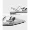 New Arrival Latest Stylish Design Women Front Knot Tie Sling Back Pointed Toe Flat Ladies Sandals Shoes