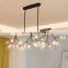 Modern Nordic Firefly Glass Chandelier Black Long Indoor Art Decor Bar Kitchen Living Room Decor Restaurant Pendant Lamp