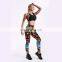 hot sexy Fitness sublimation printing Leggings Women Skull&flower Black legging