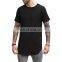 Online shopping long line scoop bottom drop hem custom street wear t-shirt