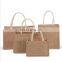 Manufacture Natural Eco Friendly Custom Logo Printed Reusable Burlap Shopping Handbag Tote Jute Canvas Bag With Leather Handle