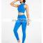Hot Selling Half Zipper Sports Bra Match Leggings 2 Piece Yoga Fitness Set Build In Bra Crop Top Gym Sportswear Women Yoga Suit