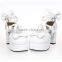 2015 New Fashion White Pumps Shoes with Bowknot Synthetic leather Rubber-soled High-Quality Gothic Lolita Shoes LL002-2