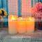 flameless real wax candle remote control moving wick led dripping candle