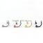 4PCS Different Colors Nose Piercing Unique Design Stainless Steel Twist Nose Lip Ring Nose Stud Body Piercing Jewelry For Women
