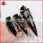 3.5~4.5 Inch Large long gold electroplated black obsidian arrowhead pendants jasper arrow head pendants