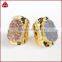 High Quality Agate Druzy Stone Jewelry Cuprum Rings Coated Druzy Cuff Rings