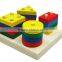 Kids Early Math Learning Four Geometric Shapes Wooden Sorting Board