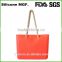Wholesale solid color handbags silicone summer beach bag with ropes