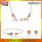 Women's 18k Gold Plated Austrian Crystal Enamel Flower Pendant Necklace Stud Earrings Jewelry Sets