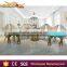 hotel led semi-circle table,white MDF top semi-circle dining led table