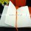 A5 orange thermo pu debossed logo diary with elastic band