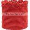 Round Crochet Basket Bright Red, Green, Light Grey
