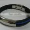 High Quality Colorful Silicon Stainless Steel Bracelet/ Bangle