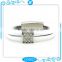 White Real Sheepskin Leather Bracelets with Zircons for Ladies