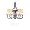 5 light contemporary chrome metal glass pendant lamp/light with UL