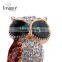 Wholesale jewelry supplier alloy and rhinestone mix color owl brooch jewelry