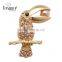 Gemstone jewelry parrot alloy golden with little rhinestone brooch jewelry