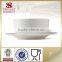 Cheap pure white porcelain soup bowl and spoon set for hotel
