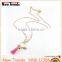New design pink crystal pendant pink tassle chain necklace