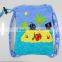Wholesale cotton velour blue flower printed  supplier beach towel bag with drawstring