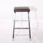 Solid stainless steel metal bar stool with step legs