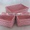 PP Strap Weaving Zig Zag Rectangle Basket Set of 3