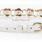 fashion metel chain with pu flower pattern chain belt