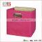 Hot online store folding fabric closet storage cube with metallic handle