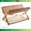 Two Layers Bamboo Dish Rack, Foldable, Compact Fold Size Dish Rack