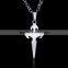 Women Men's 316L stainless steel smooth arrows cross pendant necklace
