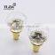 Modern Clear Gilded Finish Zinc Alloy Bathroom Glass Crystal Door Handle