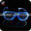 New Arrived Logo Printed Shutter Shaped Sunglasses With Led Flashlight