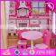 New design pretend play miniature wooden toy doll house for kids W06A228