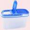 5pcs Rectangle Rice Sieve Lid Plastic PP food storage container set