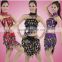 2015 Hot Sale Black and silver sequin Latin dance competition dress